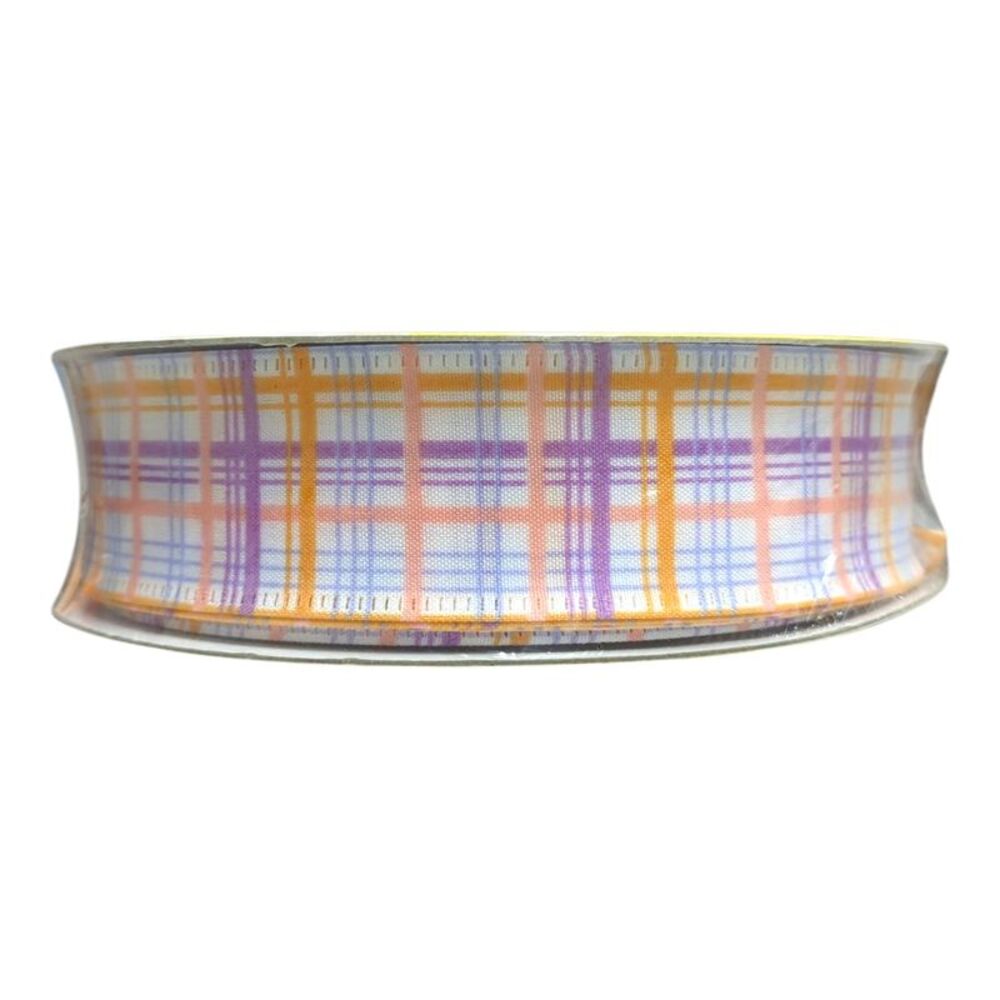 Member's Mark Wired Edge Premium Spring Ribbon, 1.5in Wide x 50yds - Multi Plaid